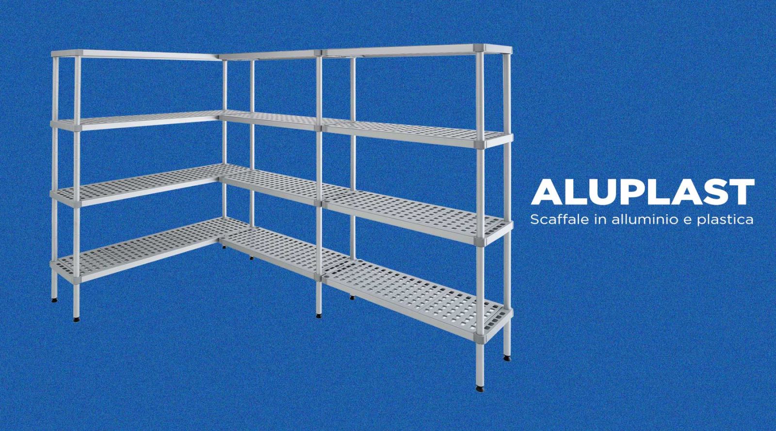 Scaffale in alluminio e plastica