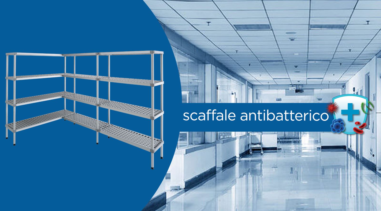 Scaffale professionale antibatterico Scaffale professionale antibatterico