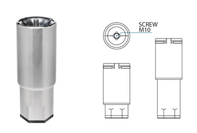 Piedi regolabili con fondello e vite m10 e base ottagonale - Brescancin produce i piedini regolabili per le cucine professionali