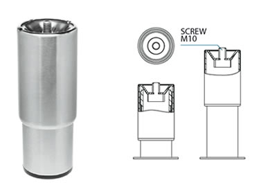 Piedi regolabili con fondello e vite M10 - Brescancin Cordenons - Pordenone