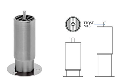 Piedi regolabili con vite fissa m10 e base flangiata | Brescancin produce piedini regolabili